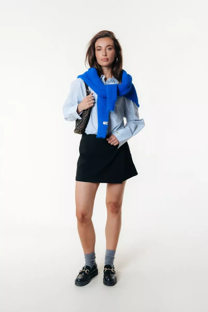 Colourful Rebel | Trui | Blauw | Olivia Crewneck knitted 3 Colourful Rebel Colourful Rebel | Trui | Blauw | Olivia Crewneck knitted