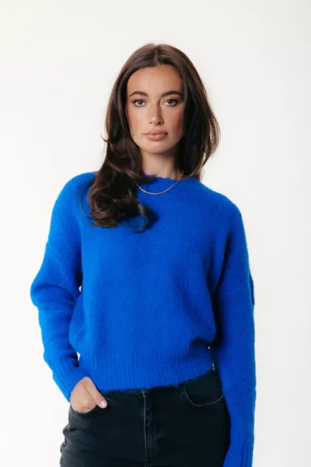 Colourful Rebel Colourful Rebel | Trui | Blauw | Olivia Crewneck knitted