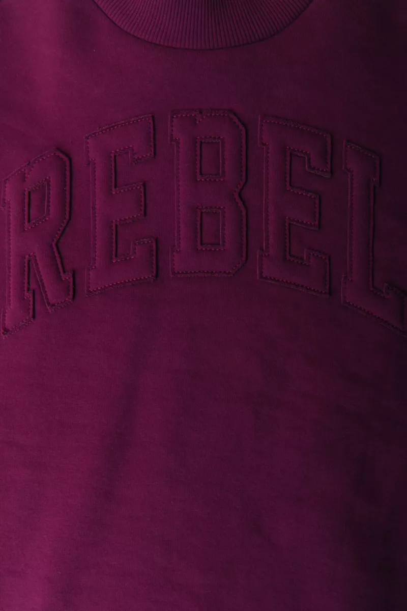 Colourful Rebel | Sweater | Rood | Rebel Patch high neck sweat 4 Colourful Rebel Colourful Rebel | Sweater | Rood | Rebel Patch high neck sweat