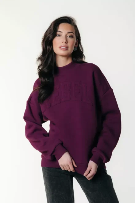 Colourful Rebel Colourful Rebel | Sweater | Rood | Rebel Patch high neck sweat