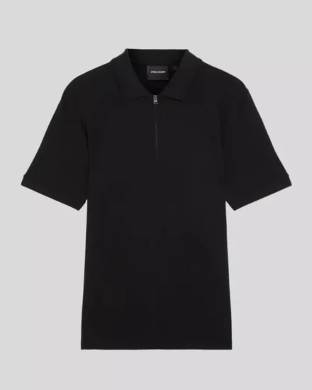 Lyle & Scott Lyle & Scott | Polo | Zwart | Ottoman Half Zip polo