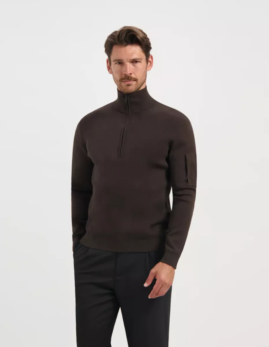 Saint Steve | Half Zip Trui | Bruin | 240904 | Axel 4 Saint Steve Saint Steve | Half Zip Trui | Bruin | 240904 | Axel