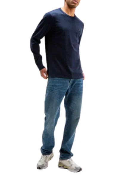 butcher of blue butcher of blue | T-shirt army tee | Lange mouw | alaska blue |