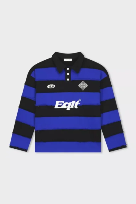 Equalité Equalité | Lange mouw polo | Blauw | Stripe Jersey Polo