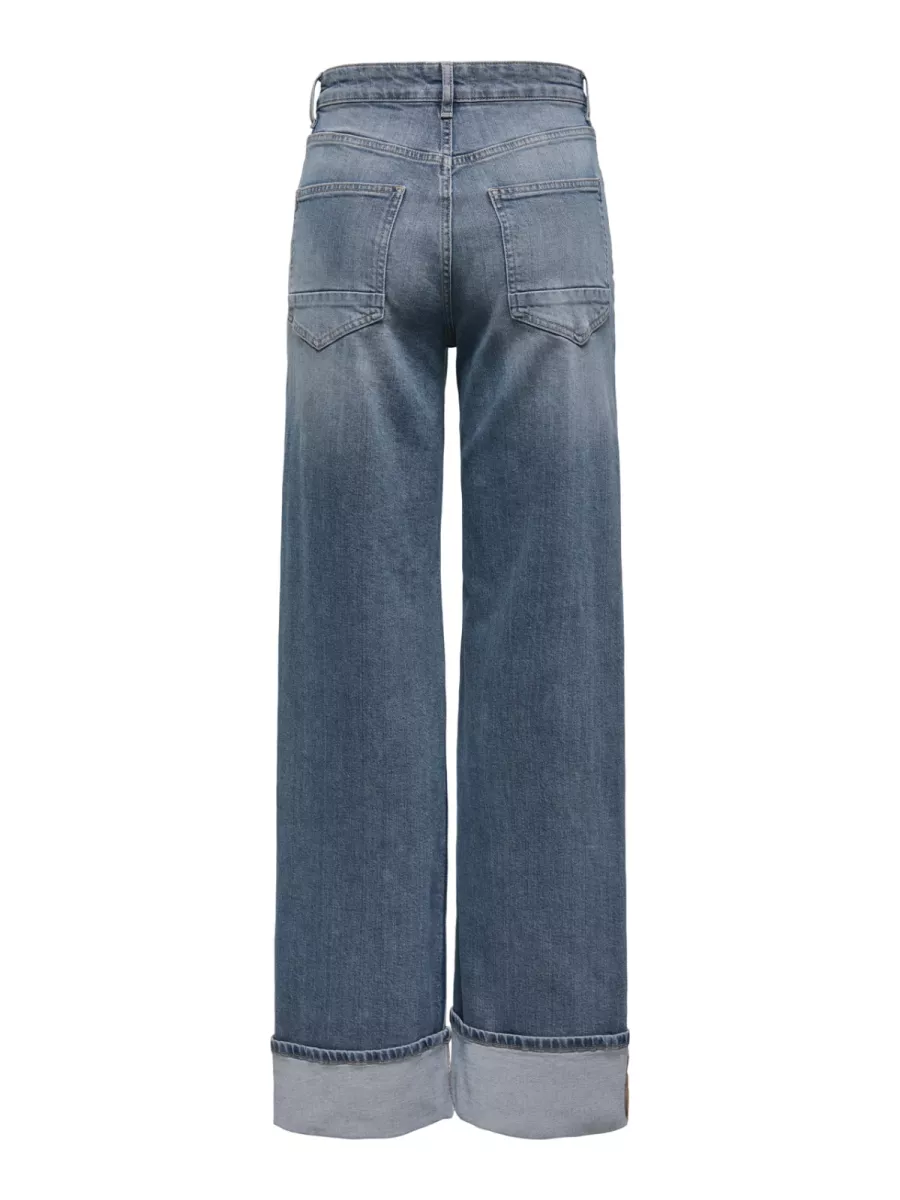 Only | Wide leg jeans met omslag | Blauw | 15325797 2 Only Only | Wide leg jeans met omslag | Blauw | 15325797