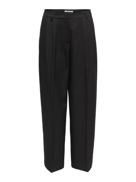 Only Only | Straight Fit High Waist broek | Zwart/ pinstripe | 15349616