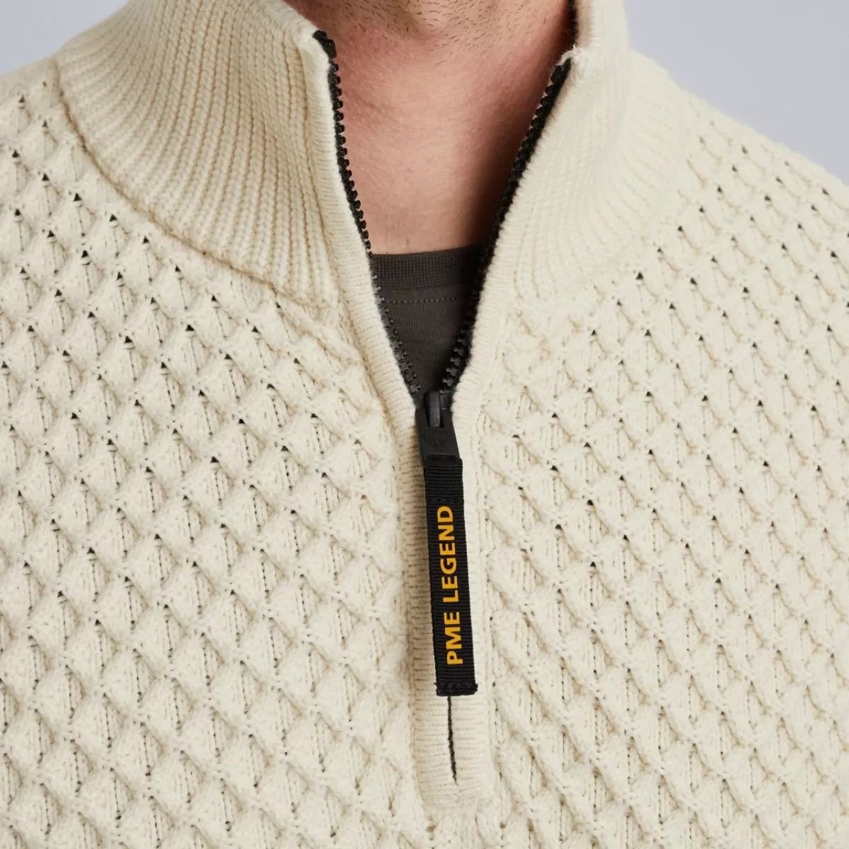 PME-Legend | Trui met halve rits | Wit | PKW2509324 5 PME-Legend PME-Legend | Trui met halve rits | Wit | PKW2509324