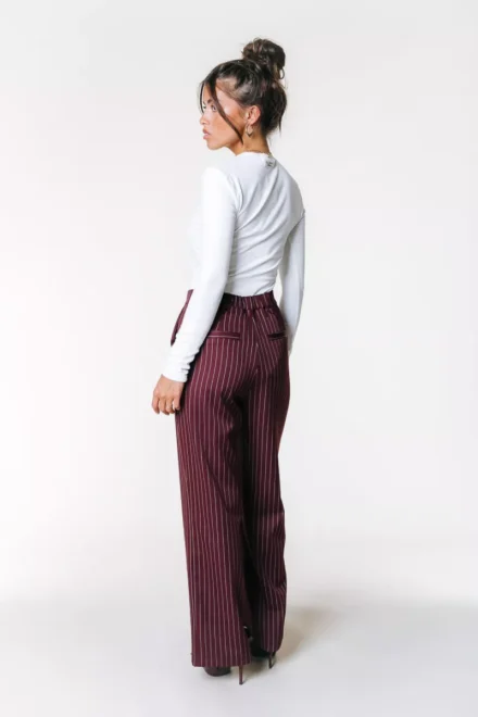 Colourful Rebel Colourful Rebel | Pantalon | Rood | Rus Pinstripe Straight