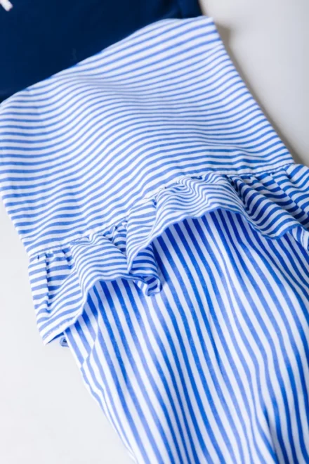 Colourful Rebel Colourful Rebel | Shirt met contrast mouw| Blauw | Yaz contrast sleeve top