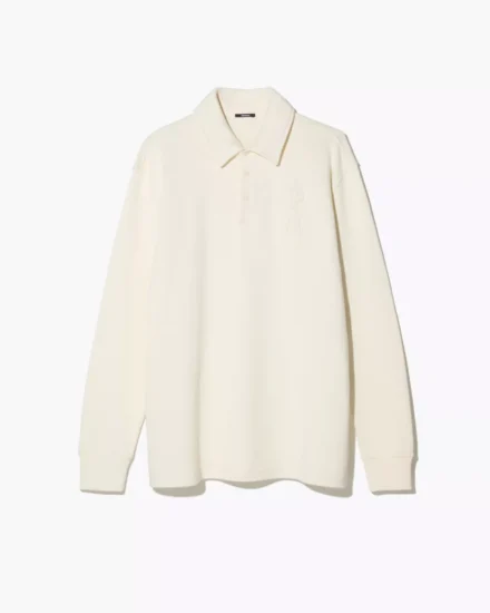 Denham Denham | Polo lange mouw | Wit | scissor patch ls polo