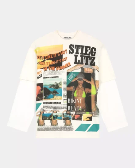 Stieglitz Stieglitz | T-shirt lange mouw | Wit | Dennis Skate double longsleeve