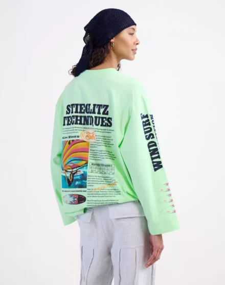 Stieglitz Stieglitz | T-shirt lange mouw | Groen | Monica wide skate longsleeve