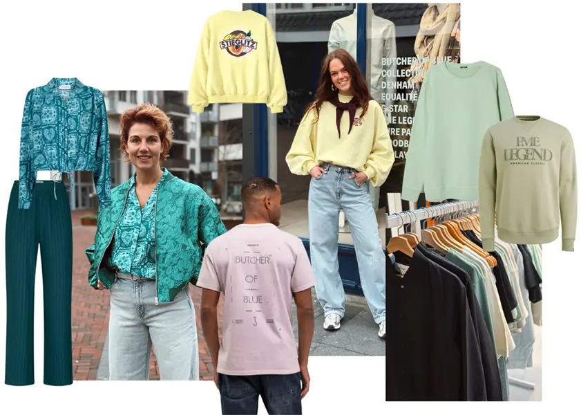 Pasteltinten kledingtrend- fotocollage