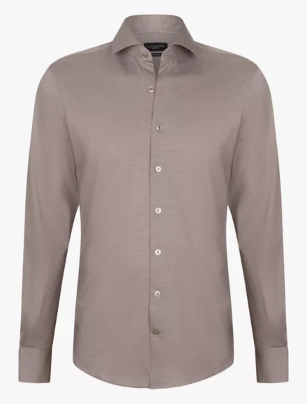 Cavallaro Cavallaro | Overhemd lange mouw | Bruin | Compact Twill