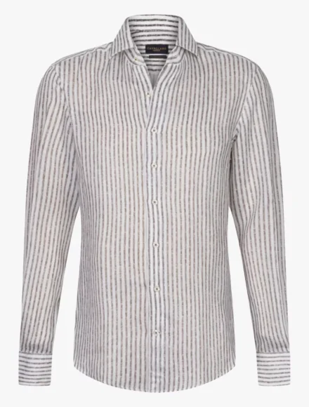 Cavallaro Cavallaro | Overhemd lange mouw | Wit/Bruin | Tarente