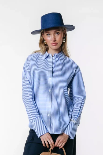 Colourful Rebel Colourful Rebel | Blouse | Blauw | Talia striped blouse