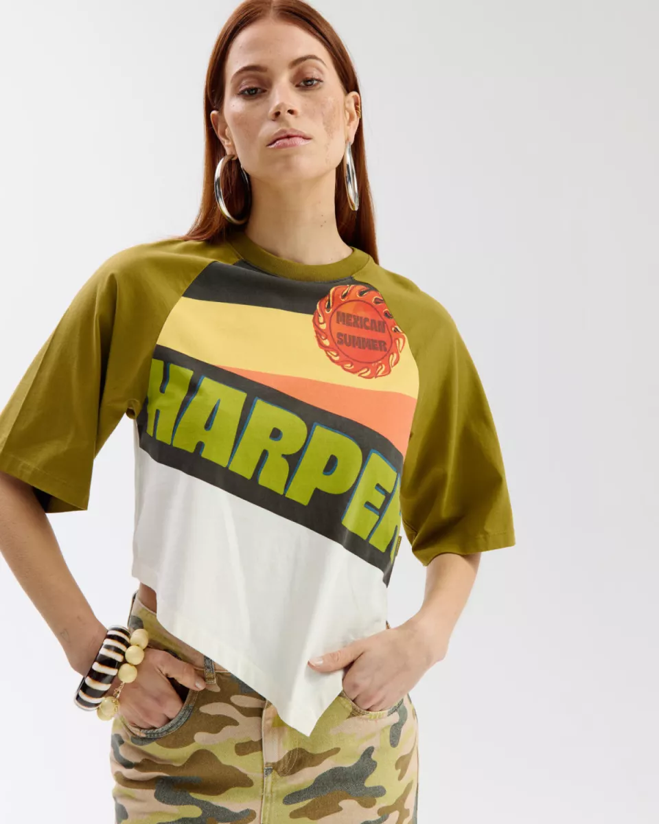 Harper and Yve | T-shirt | Groen | Mexicansummer-SS 2 Harper and Yve Harper and Yve | T-shirt | Groen | Mexicansummer-SS