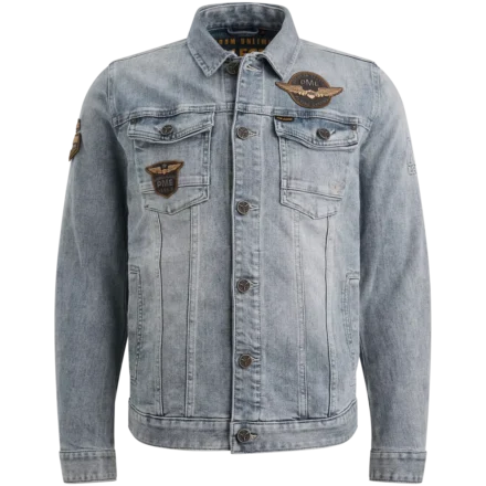 PME-Legend PME-Legend | Denim Jacket met badges | Blauw | PDJ2602704