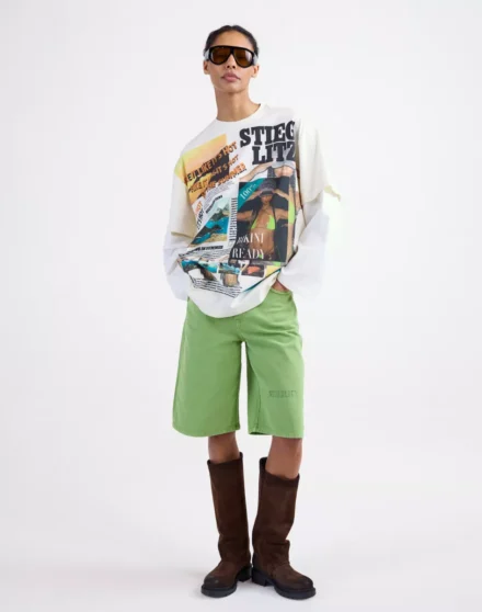 Stieglitz Stieglitz | Bermuda | Groen | Alexio denim shorts