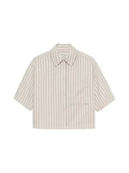 Catwalk Junkie Catwalk Junkie | Shirt | Wit | Striped denim blouse