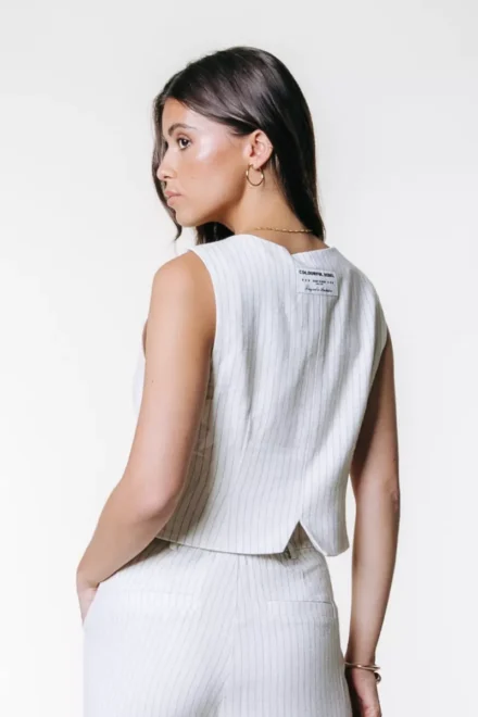 Colourful Rebel Colourful Rebel | Gilet | Wit | Loiza pinstripe gilet