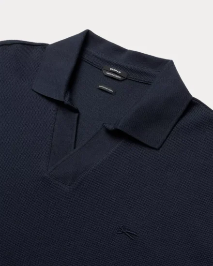 Denham Denham | Polo | Blauw | scissor open collar polo