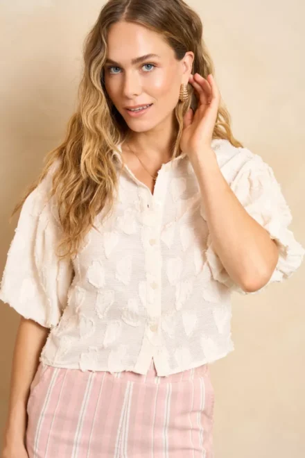 Lofty Manner Lofty Manner | Blouse korte mouw | Wit | Blouse Juna