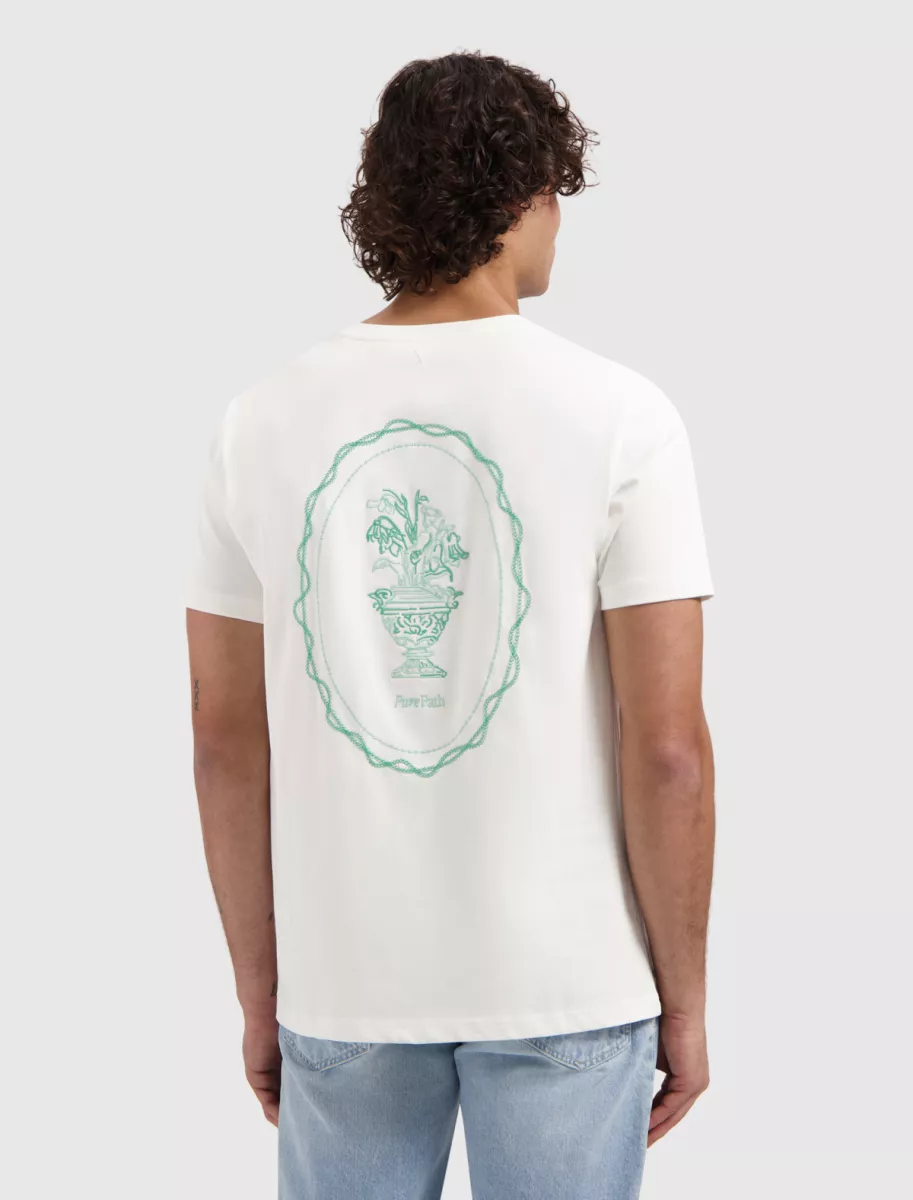 Pure Path | T-shirt | Wit | Embroidered Vase 2 Pure Path Pure Path | T-shirt | Wit | Embroidered Vase