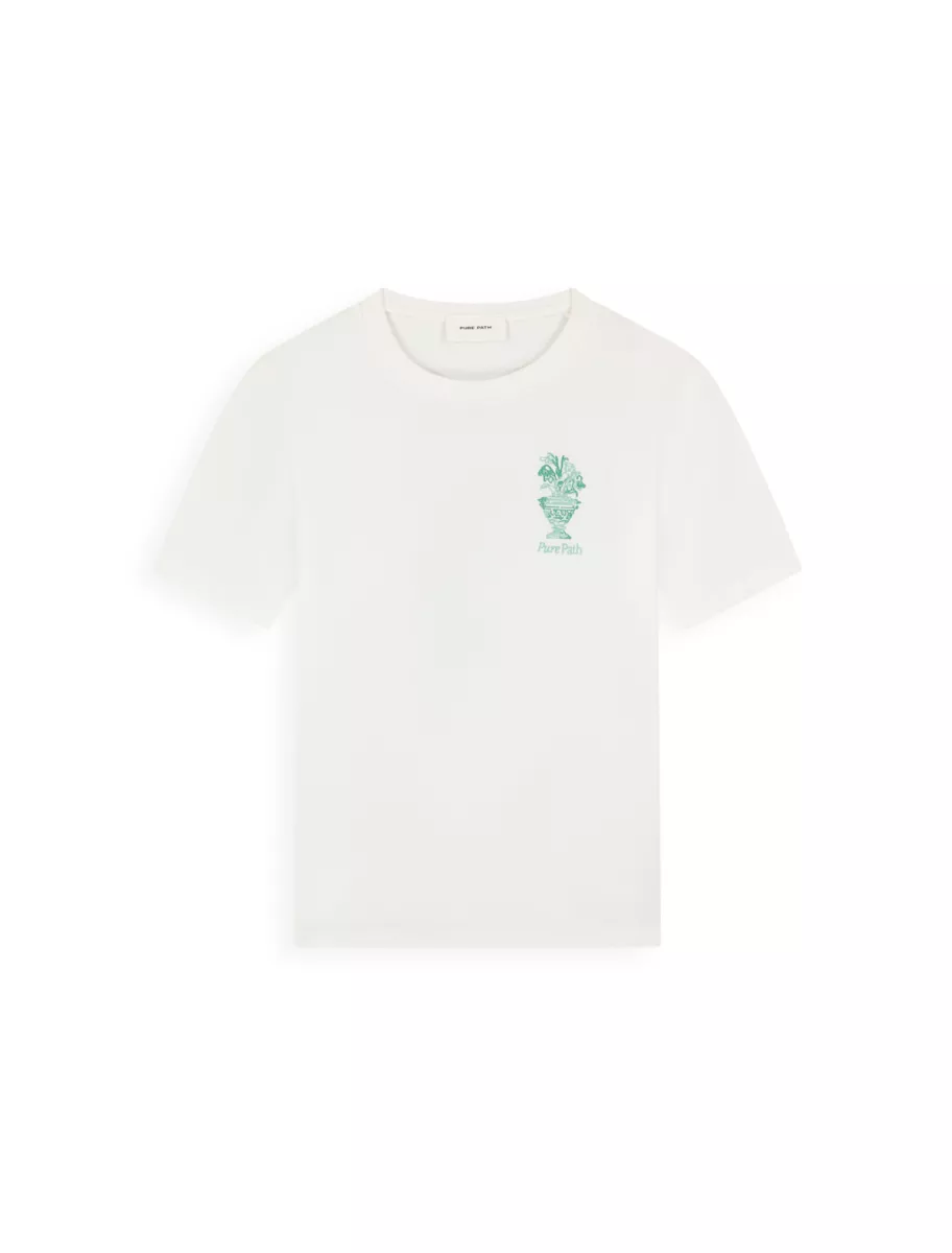 Pure Path | T-shirt | Wit | Embroidered Vase 3 Pure Path Pure Path | T-shirt | Wit | Embroidered Vase
