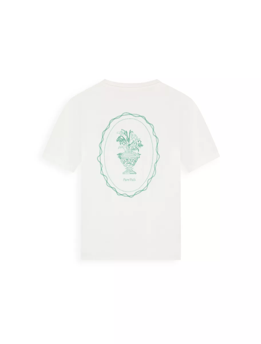 Pure Path | T-shirt | Wit | Embroidered Vase 4 Pure Path Pure Path | T-shirt | Wit | Embroidered Vase