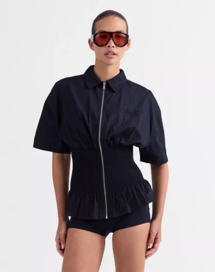 Stieglitz Stieglitz | Blouse | Zwart | Kyla smocked blouse