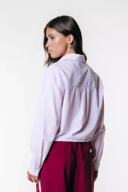 Colourful Rebel Colourful Rebel | Blouse | Roze | Febe striped cropped blouse