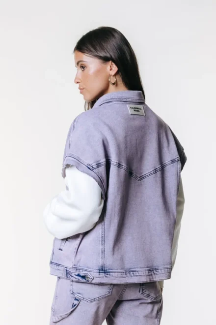 Colourful Rebel Colourful Rebel | Gilet | Roze | Vive acid wash denim gilet