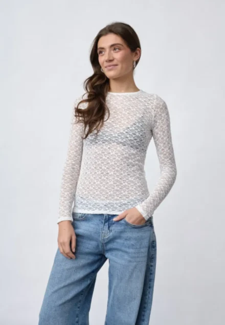 sisters point sisters point | Kanten top | Wit | Gimas ls