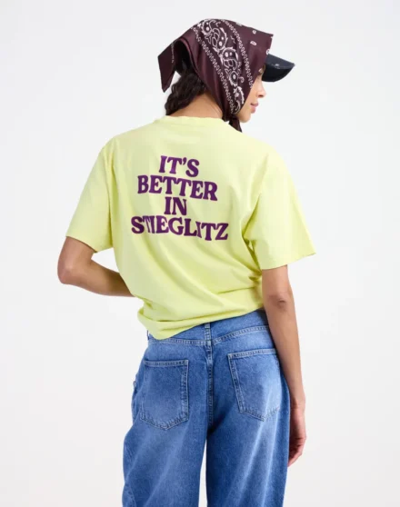 Stieglitz Stieglitz | T-shirt | Geel | Branca regular t-shirt