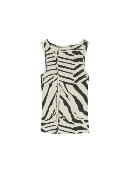 Catwalk Junkie Catwalk Junkie | Singlet | Wit | Classic Zebra Rib Singlet
