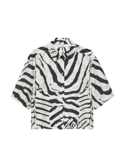 Catwalk Junkie Catwalk Junkie | Blouse | Zwart | short sleeve zebra blouse