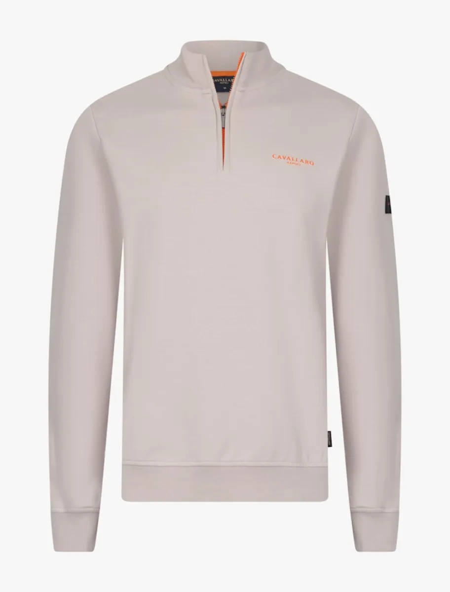 Cavallaro | Sweater | Beige | WK26 Half Zip Sweat 1 Cavallaro Cavallaro | Sweater | Beige | WK26 Half Zip Sweat