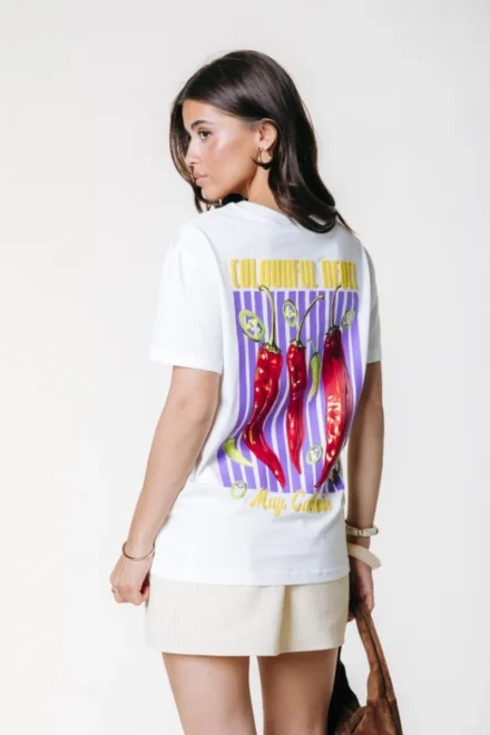 Colourful Rebel Colourful Rebel | T-shirt | Wit | Peppers Loosefit Tee