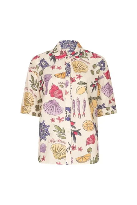 Lofty Manner Lofty Manner | Blouse korte mouw | Wit | Blouse Iris