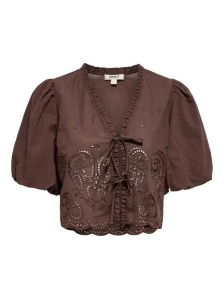 Only Only | Blouse korte mouw | Bruin | 15371045