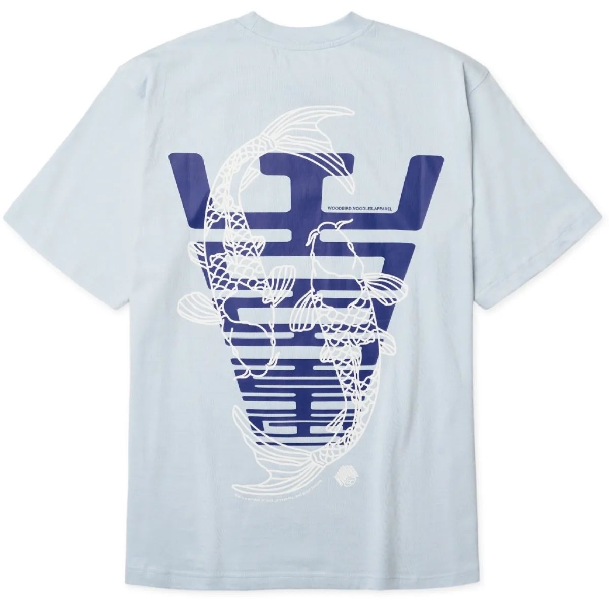 Woodbird | T-shirt | Blauw | Baine carp tee 2 Woodbird Woodbird | T-shirt | Blauw | Baine carp tee
