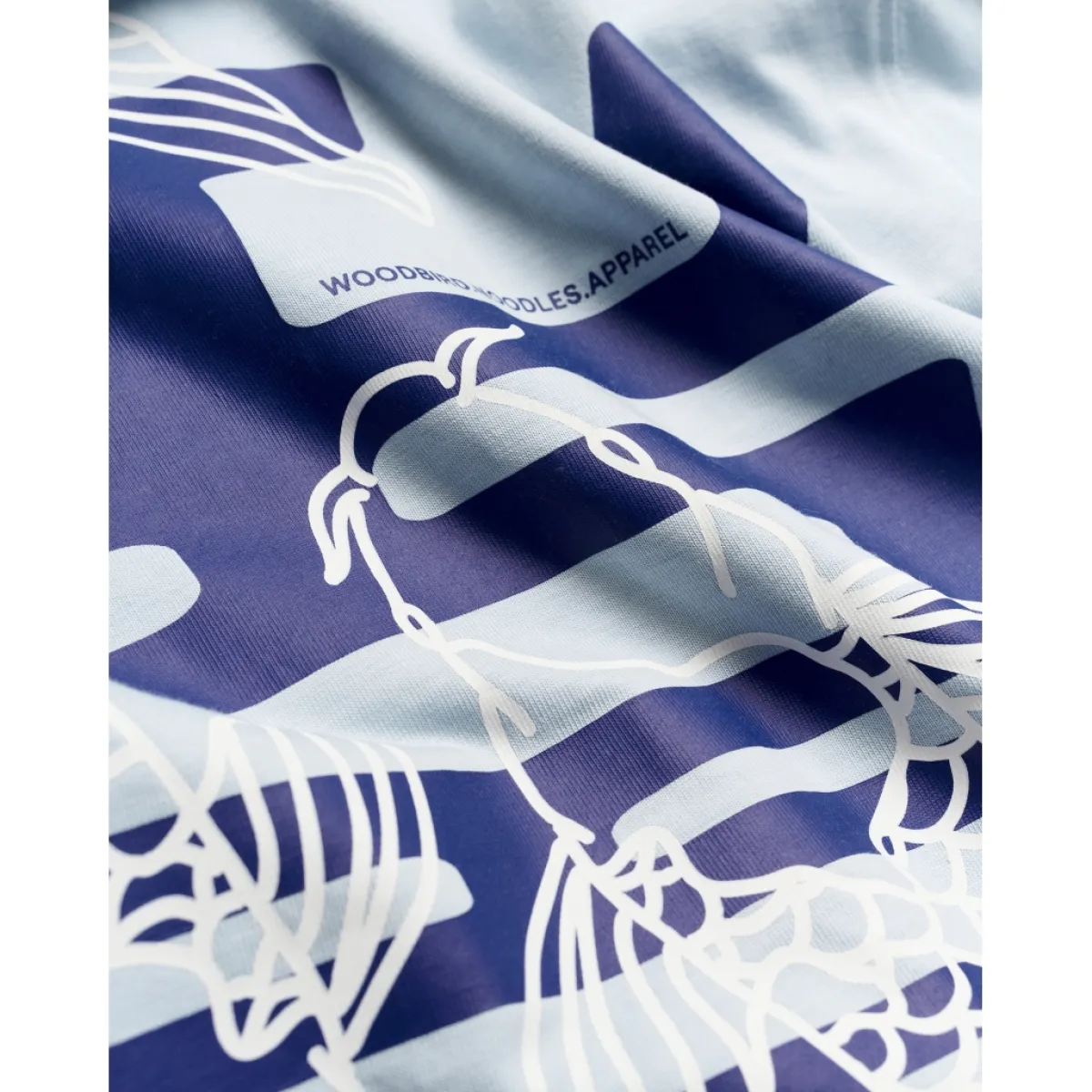 Woodbird | T-shirt | Blauw | Baine carp tee 3 Woodbird Woodbird | T-shirt | Blauw | Baine carp tee