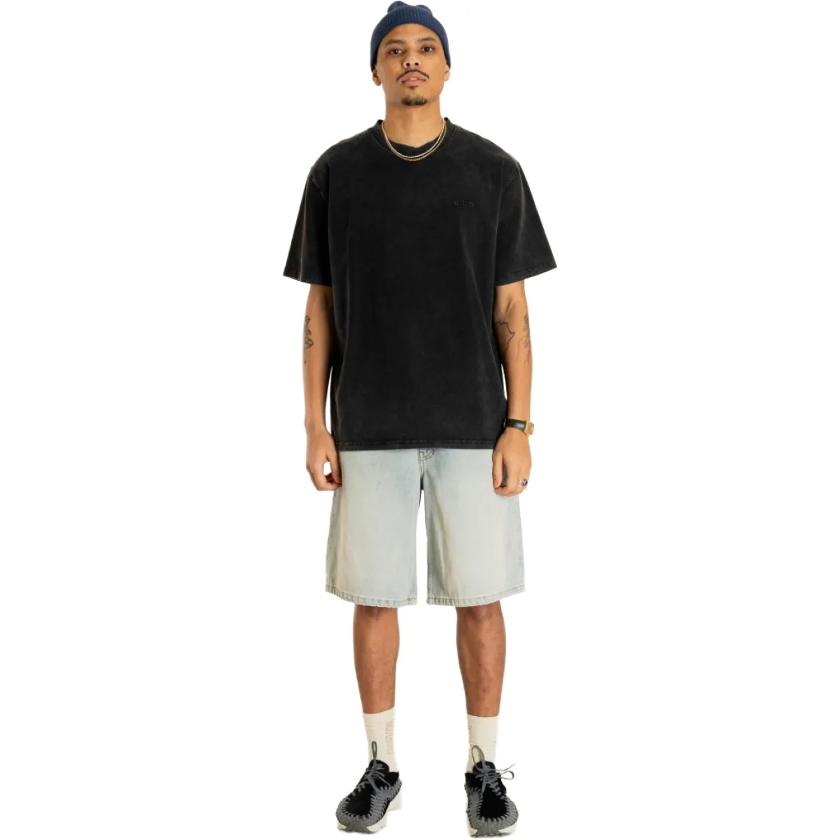 Woodbird | T-shirt | Zwart | Baine washed tee 3 Woodbird Woodbird | T-shirt | Zwart | Baine washed tee