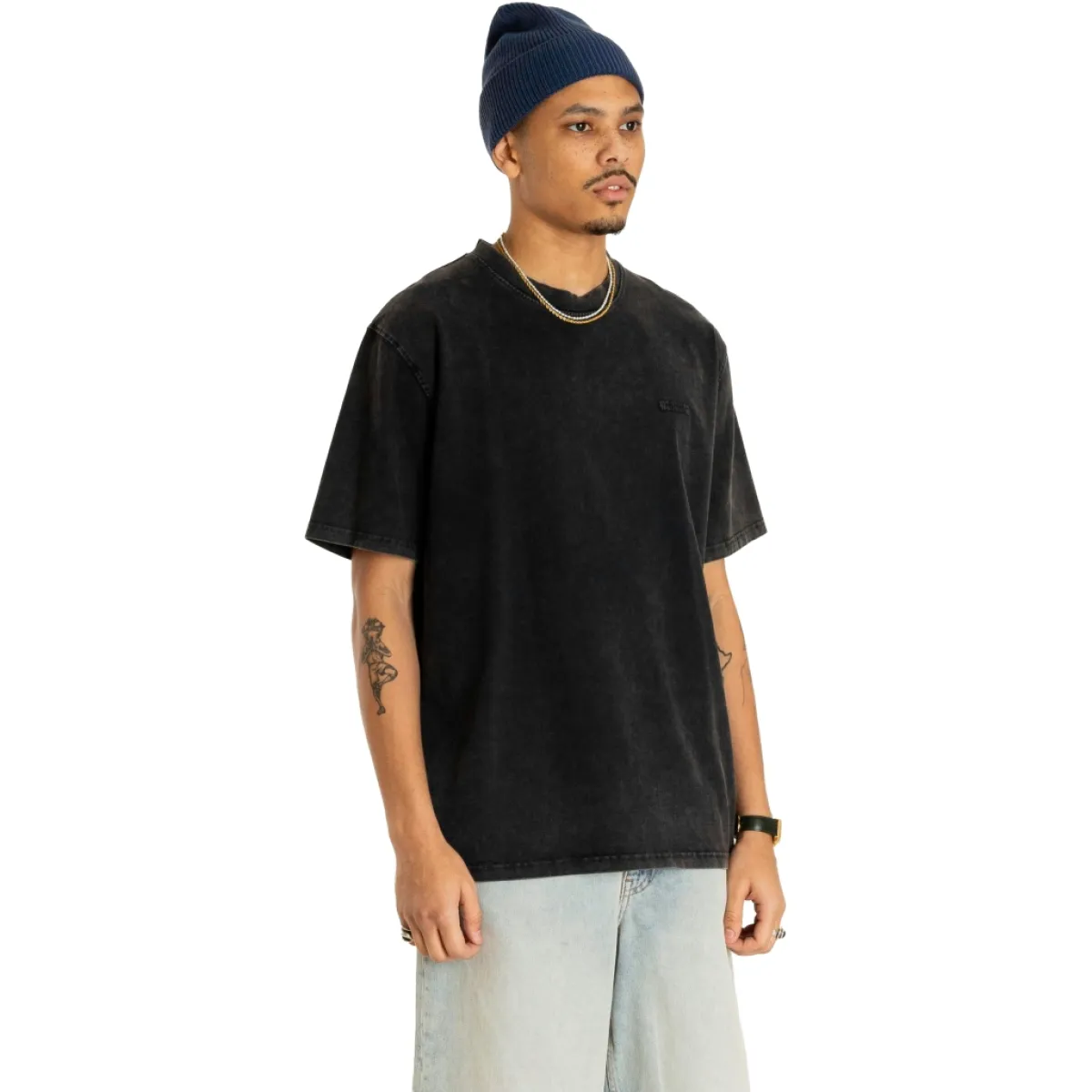Woodbird | T-shirt | Zwart | Baine washed tee 4 Woodbird Woodbird | T-shirt | Zwart | Baine washed tee