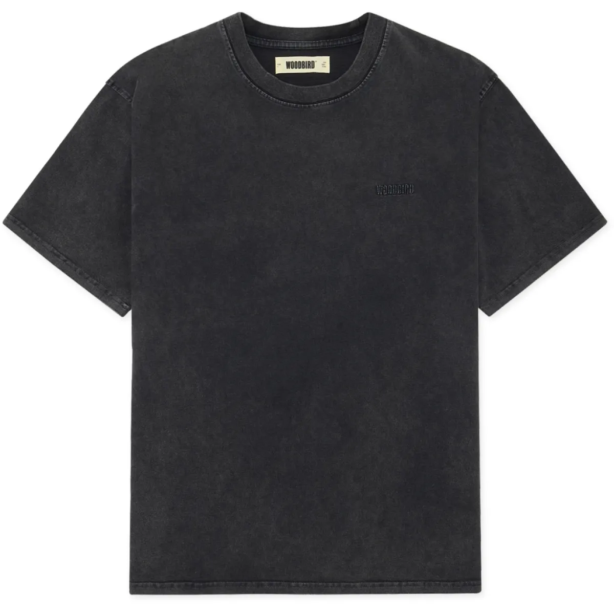 Woodbird | T-shirt | Zwart | Baine washed tee 1 Woodbird Woodbird | T-shirt | Zwart | Baine washed tee