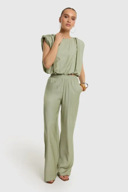 Refined Department Refined Department | Wide leg Pants | Groen | Nova Pants