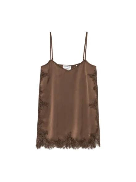 Catwalk Junkie Catwalk Junkie | Singlet | Bruin | Lace spaghetti top