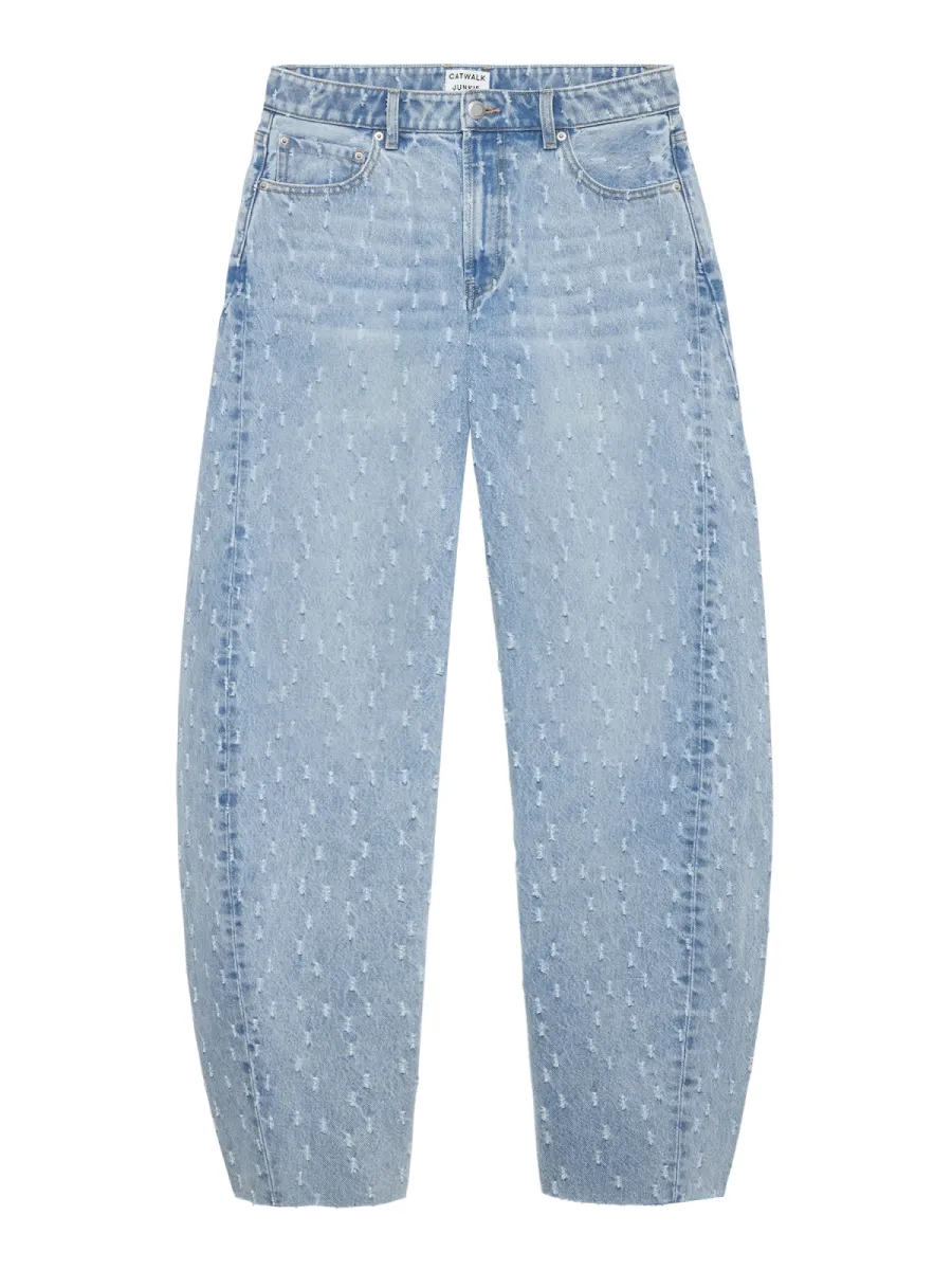 Catwalk Junkie | Barrel jeans | Blauw | Scratched super barrel 1 Catwalk Junkie Catwalk Junkie | Barrel jeans | Blauw | Scratched super barrel
