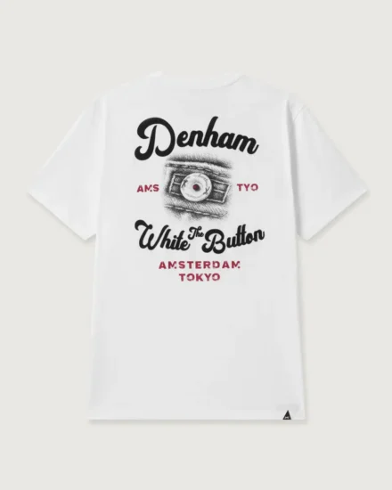 Denham Denham | T-shirt | Wit | Button